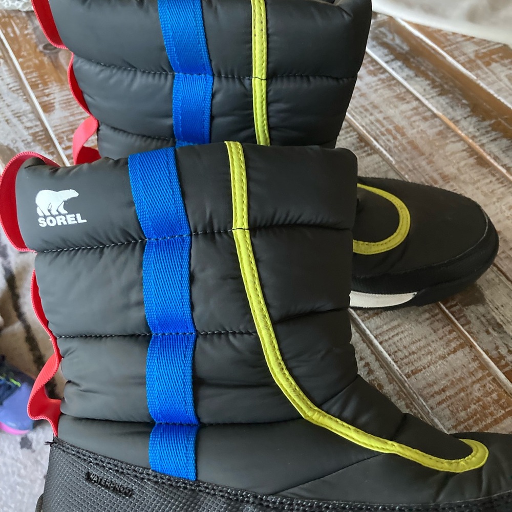 Sorel Kids Black and Blue Rain & Snow Boots